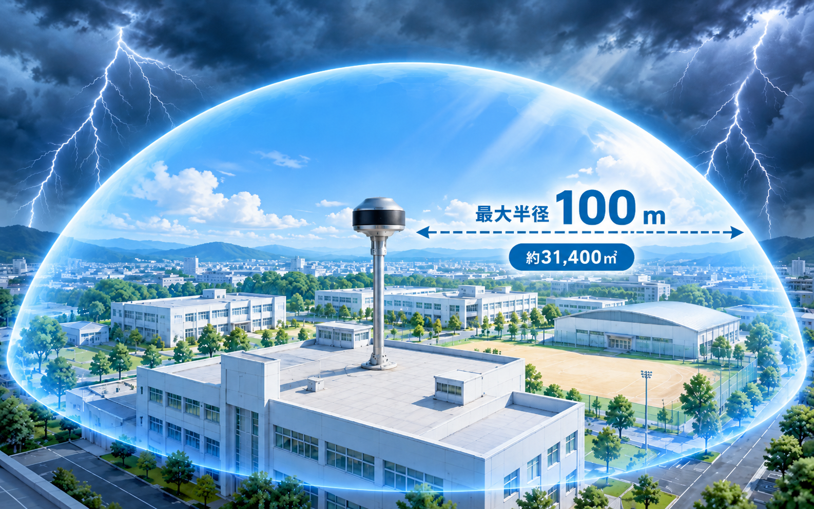 Dinnteco-100Plusの保護範囲イメージ